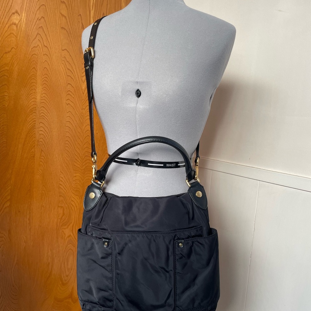 Marc Jacobs Black Nylon Shoulder Bag with Gold Accents - Picture 3 of 6